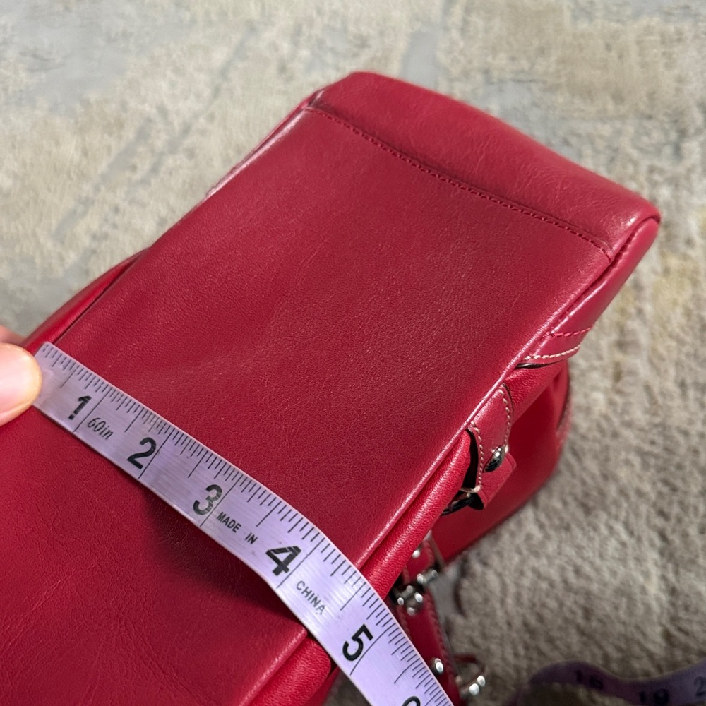 Coach Red Leather Tote 2010 East/West Gallery Medium 12343 Shoulder Bag SV EuC - Picture 8 of 13